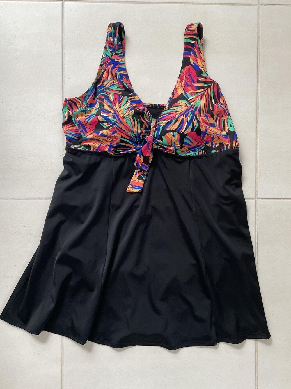 Swimsuits For All Swim One Piece Swimsuit Dress Multicolor Print
